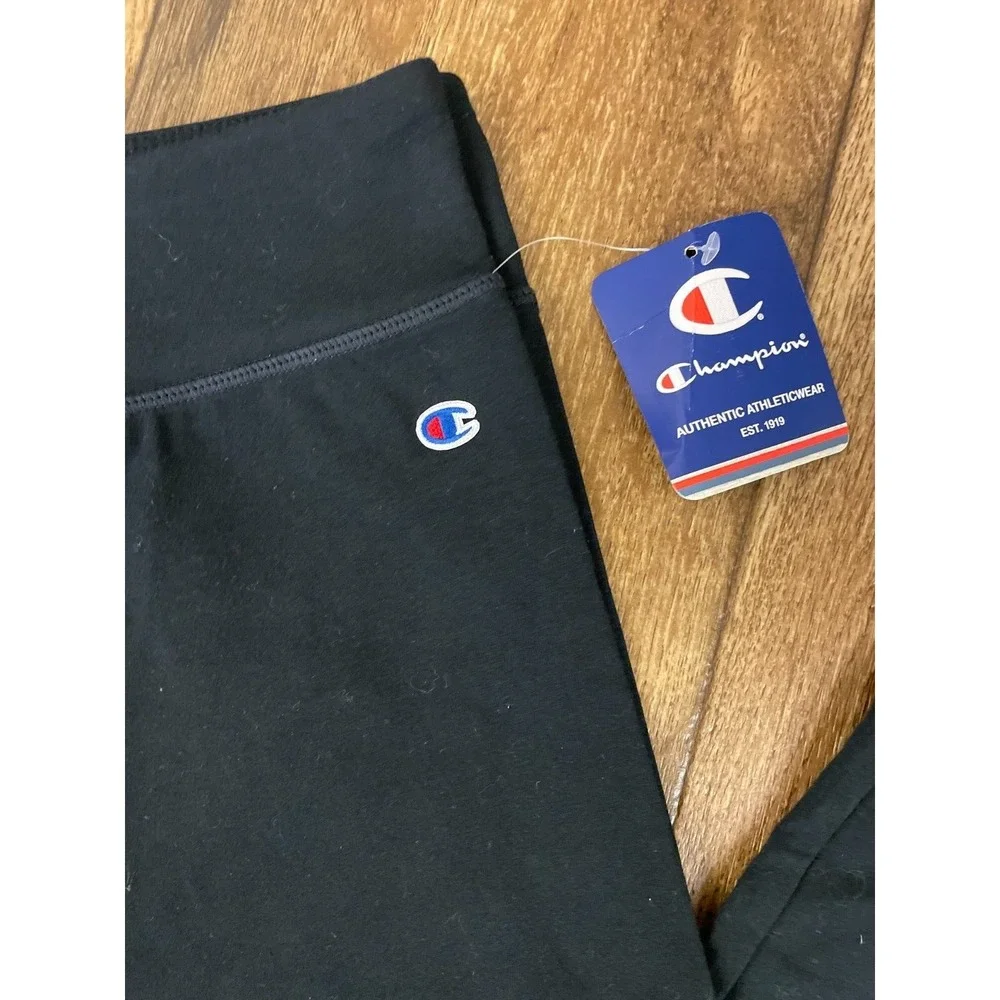 Champion Girls XL 14 16 Athletic Pants Active Wear Legging Script Logo Black New